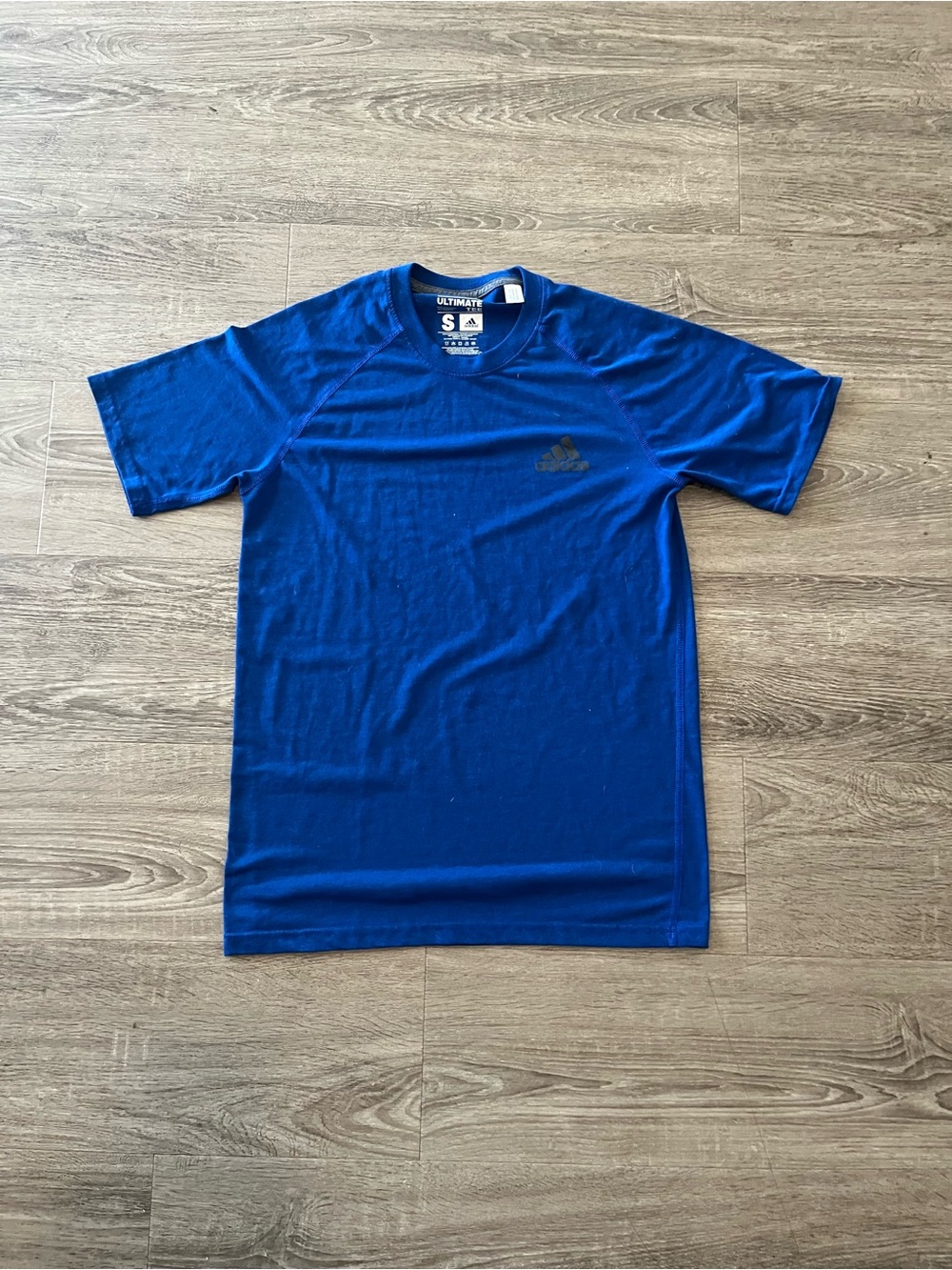 Adidas Ultimate Tee Shirt Mens Small Cobalt Blue Climalite Performance Crew